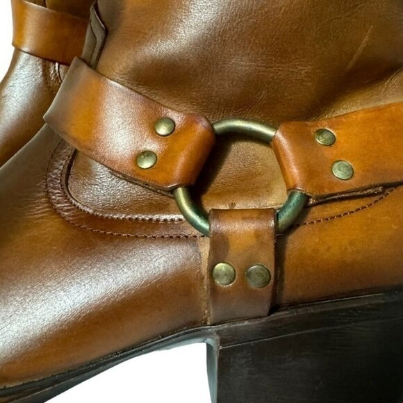 NEW Diego di Lucca Brown Leather Short Harness Western Boots Women's Size 9EE - Picture 8 of 13